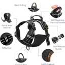 HEELE Dog Harness, No Pull Adjustable Padded Reflective Harness for Dogs with Handle for Walking Training, Black, M