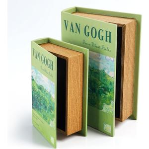 Decorative Books Storage Box Leather & Wood Decor Aesthetic Home Decor for Coffee Tables Bedside Tables Bookshelves Secret Storage for Jewelry,Keys Data cables,photos,souvenirs,set of 2