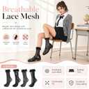 Womens Lace Ankle Socks Ruffle Frilly Socks,Mesh Lace Trim Lolita Sock,Cute Mesh Frilly Dress Sock for Women (Black)