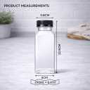 40 x Plastic Juice Bottles with Caps, Reusable Leakproof, 250ml 350ml 500ml, Transparent, BPA Free, Square, 24 Count, for Juices and Smoothies (50, 8.5, Fluid Ounces)