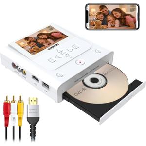 VHS to DVD Recorder, DVD Recorder with HDMI & AV Input, Convert VHS, VCR, Hi8 and Camcorder to DVD, USB, SD or HDD, No PC Needed, 4.3" LCD Preview, Phone Video/Photo to DVD/USB/SD/HDD App Copy