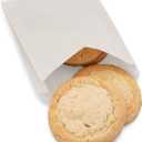 White Paper Sandwich Style Bags (200) 6"x 1"x 8" Dry Wax Grease Resistant Bags. Perfect for Sandwiches, Cookies, Pastries, Take Out, and Gifts