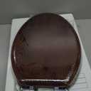 Angel Shield Elongated Wood Toilet Seat with Quiet Close,Easy Clean,Quick-Release Hinges(Elongated,Dark Walnut)