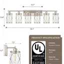 6-Light Brushed Nickel Bathroom Light Fixtures Over Mirror, 42" UL-Listed Modern Wall Sconce Lights with Clear Glass and Metal Cage for Bath, Hardwire E26, CH9176BN-6W