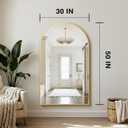 Arched Bathroom Mirror for Wall, 50" x 30" Gold Metal Frame Vanity Mirror, HD Glass Over Sink for Bathroom, Entryway, Bedroom