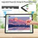 TOHETO A4 Light Board for Diamond Painting, Super Bright Magnetic Light Pad with Side Buttons, Lightbox for Tracing and Drawing, Corded Light Table for Sketching, Animation, Weeding Vinyl (Black)