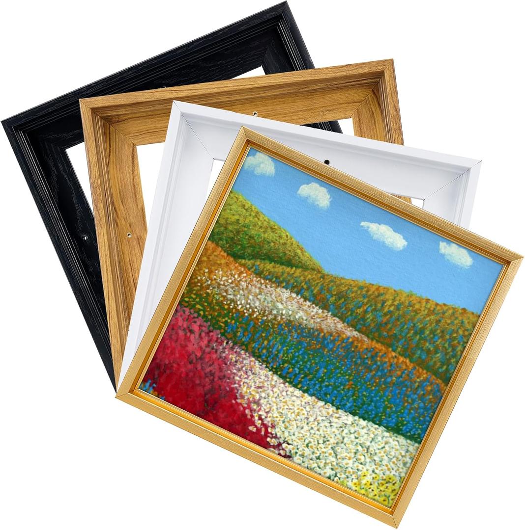 Square 20x20 Canvas Floater Frame with 0.6"-0.9" Deep, Canvas Floating Frame for Oil Painting, Art Prints Artwork Frames(20"x20",Black)