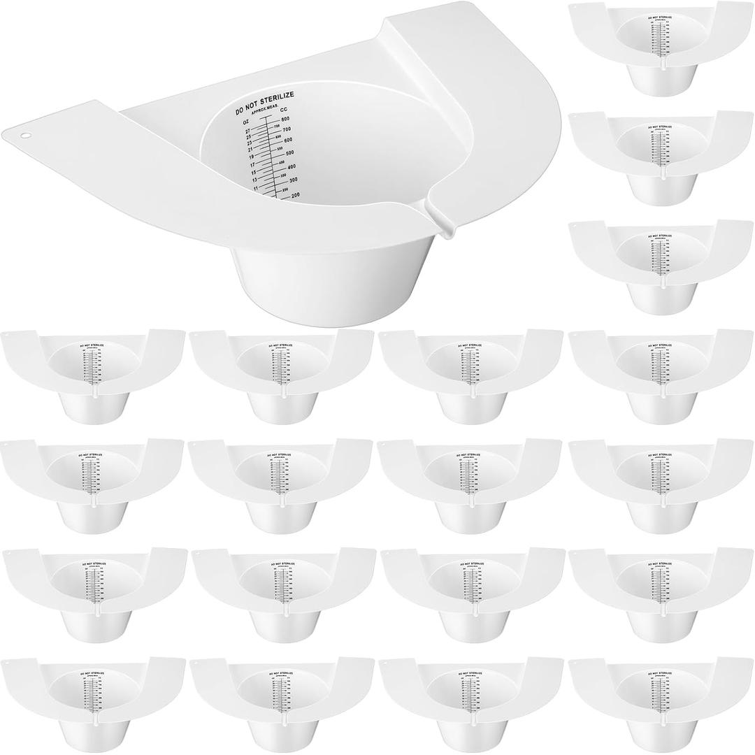 TrelaCo 25 Pcs Urine Hats for Toilets Stool Sample Collection Kit Urine Collection Hat Collector Specimen Cups Pee Sample Cup Containers for Women and The Elderly, 27oz/ 800cc