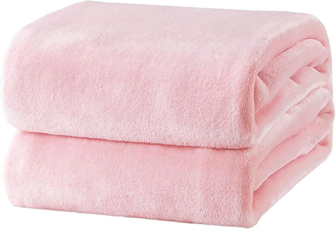 Bedsure GentleSoft Fleece Blankets Queen Size Pink - Valentines Blanket Soft Lightweight Plush Fuzzy Cozy Luxury Throw Microfiber 90x90 inches