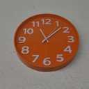 45MinST 12-Inch Modern Indoor Outdoor Wall Clock, Minimalist Orange Design, Silent Non-Ticking, Large Numbers, Perfect Decorative Accent for Home or Office (Orange)
