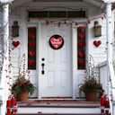 2 x Reversible Valentines Day Door Decorations St Patricks Day Wreath Happy Heart Wreath Shamrock Hanging Sign Wooden Front Door Hanger for Porch Wall Indoor Home Decor