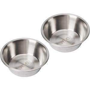 FOYO Stainless Steel Pet Bowls Set - Dog Dishes for Small/Medium Dogs, 29 OZ Food and Water Bowls, Set of 2 (3.5 Cups(29 OZ))