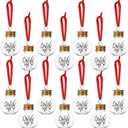 eBoot 24 Pcs Christmas Booze Balls Ornament Fillable Drink Me Ornaments for Christmas Tree Xmas Holiday Clear Hanging Ornament with Gold Lids for Home Decoration (1.7oz)