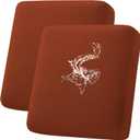 hyha Waterproof Couch Cushion Covers, Stretch Sofa Couch Seat Slipcover for Dog Washable, Non-Slip Waterproof Outdoor Cushion Covers for Patio Furniture Replacement (2 Pieces, Rust)