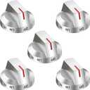 DG94-03500AA DG94-03500AU Samsung Gas Stove knobs Replacements, Silver Stainless Steel Gas Range Control Knob Replacement for Samsung NX60T8(111/311/711) SS Series(Silver/5)