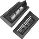 2-in-1 Vent Deflector for Home Floor, Strong Plastic, 4"x10 Register Type of Deflector, POP up Damper Vent Directional Cover, Floor Air Vent Deflector Under Curtain, Couch or Bed (Black, 2 Pack)