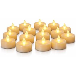 Candle Lights,24 Pack Realistic and Bright Flickering Battery Operated Flameless LED Tea Light Candles, 200+ Hours led tealights in Warm Yellow for Wedding,Halloween,Festivals,Party Decoration