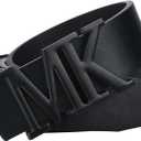 maikun Mens Dress Leather Belt, 1.3'' Width Casual Black Belt for Men (Black) Size 45 (1150mm)