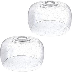 2 Pack 9" Clear Seeded Replacement Glass Shade, 1-5/8" Fitter Opening for Threaded Medium Base Socket for Pendant Light,Ceiling Light,Chandelier Light,Wall Sconce Shade