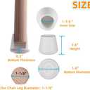 Furnigear Chair Leg Tips Caps Non-Slip Rubber Leg Tips 1-1/8 Inner Diameter Chair Leg Floor Protectors Round White, 8 Pack