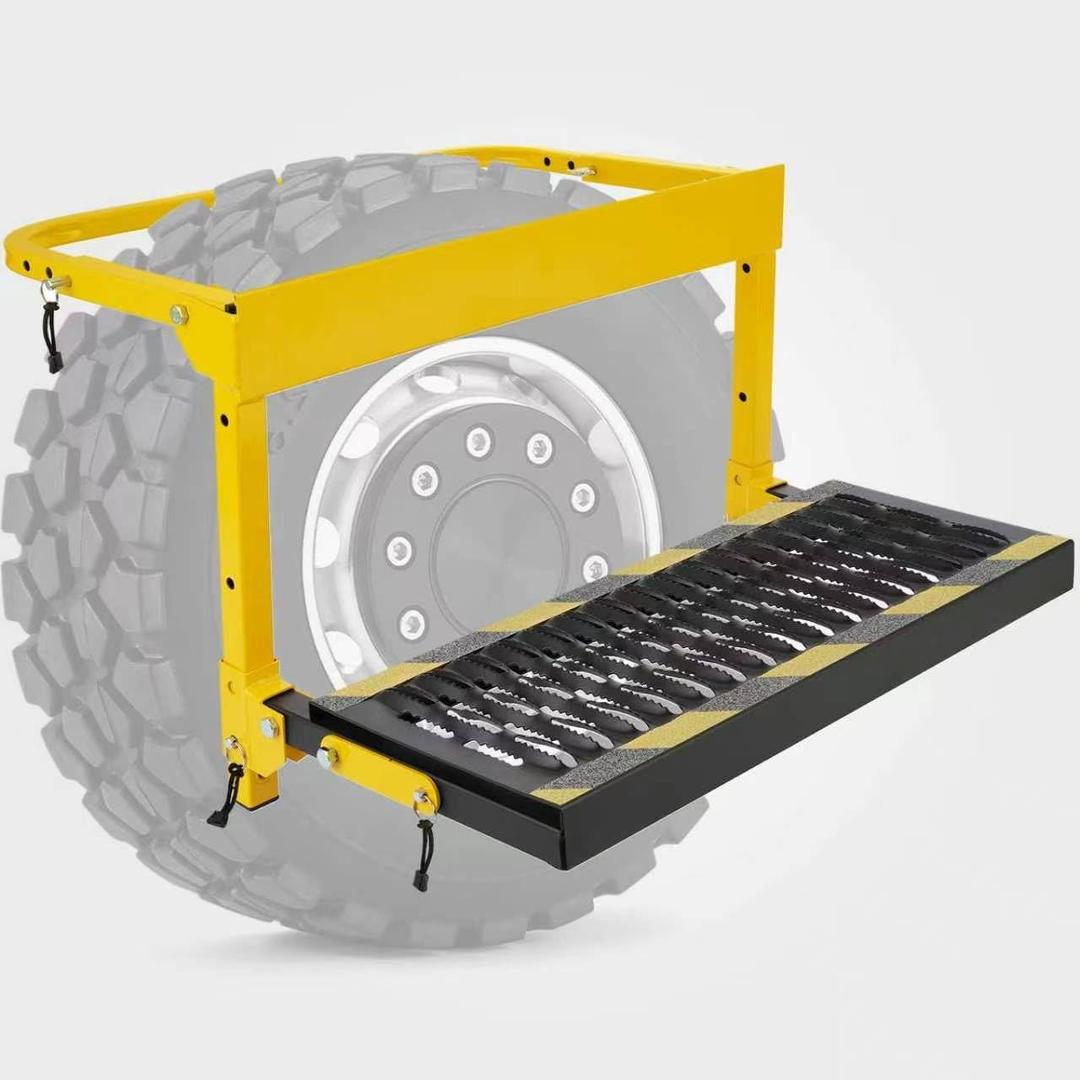 Truck Tire Step, Heavy-Duty 350lbs Folding Step with Anti-Slip Surface, Adjustable Tire Step for Pickup Trucks, SUVs and RVs, Portable Tire Table with Non-Slip & Reflective Design