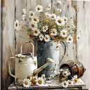 LAIART Farmhouse retro daisy wall decorative wall art rustic picture canvas printing, 20"L x 20"W