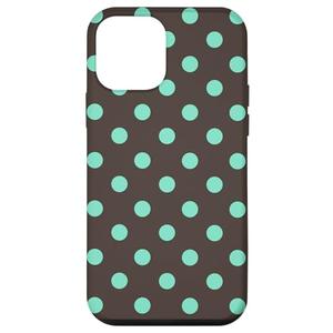 Tupe Brown Aqua Big Polka Dot Boho Vintage Aesthetic Girly Case for iPhone 12 mini