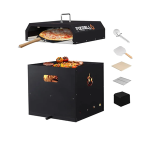 PIZZELLO 4-in-1 Outdoor Pizza Oven 16" Wood Fired Outside Oven 2-Layer Detachable Pizza Maker with Pizza Stone, Pizza Peel, Cover, Cooking Grill Grate, Pizzello Gusto