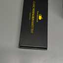 Bathroom Tray for Counter Top Organizer  Oak Wood Vanity Tray with Metal Frame for Dresser, Kitchen, Nightstand  Gold & White Decorative Storage (11" x 4.5" x 1.5")