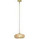 Folux Bamboo Opal Glass Brass Pendant Light Fixture, 9.8’’ Hand-Woven Bamboo Shade, for Kitchen Island Living Room Bedroom, Modern Farmhouse Boho Light Fixture