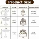 3 Pcs White Cake Stand Set, 8/10/12 Inch Cupcake and Dessert Display Stand for Wedding Party Birthday Celebrations, Metal
