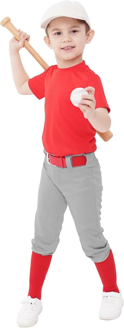 QBK 2T-17Y Toddler Baseball Pants Youth Softball Pants Kids Tee Ball Pants for Boy Girl (3T)