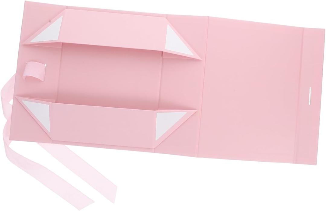 HOMSFOU Elegant Closure Box Rectangle Flip Present Box Decorative Present Packaging Strong Cardboard Lid