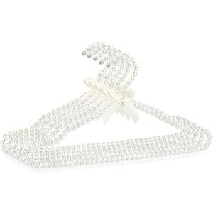 5 Pack Pearl Clothes Hangers, Elegant Bridesmaid Hangers, Closet Coat Storage Organizer Bowknot Standard Wedding Hangers (White) 5 Pack Pearl Clothes Hangers, Elegant Bridesmaid Hangers, Closet Coat Storage Organizer Bowknot Standard Wedding Hangers (White)