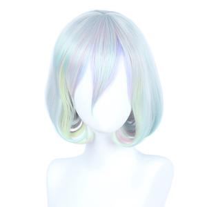 Linfairy Short Bob Harajuku Cosplay Wig Halloween Costume Diamond Wig for Women (ombre)