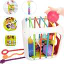 Montessori Toys for Toddlers, 7-in-1 Activity Cube, Shape Sorter Toy| Baby Developmental Learning Toys| First Birthday Gifts