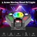 Moving Head DJ Lights with RGB Starlight, Rotating Magic Disco Ball & LED Matrix, 540°/180° DMX512 Stage Lighting, Sound Activated with Remote for Party Wedding KTV Bar Club
