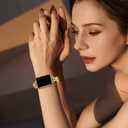 TAURI Metal Band for Apple Watch Bands 44/45/46/49mm, Adjustable Bling Diamonds Strap Fashion Cute Chain Thin Bracelet for iWatch Series 11/10/9/8/7/6/5/4, SE3/2, Ultra 3/2/1, Women- Gold