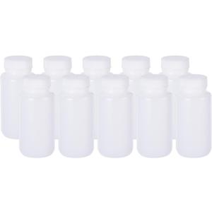 PATIKIL 84 Pcs 250ml Reagent Bottles, HDPE Wide Mouth Round Bottles with Screw Cap for Lab Water Reagent Liquids Solid Sample Storage Seal, Translucent White