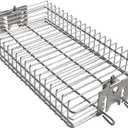onlyfire 6042 Chrome Plating Steel Flat Grill Rotisserie Basket for Most Grills, Fits 1/ 2" Hexagon, 3/ 8" Hexagon, 3/ 8" Square & 5/ 16" Square Spit Rods
