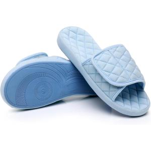 Git-up Womens Orthotic Slippers with Arch Support for Plantar Fasciitis Pain Relief,Open Toe Adjustable Memory Foam Slide House Slippers