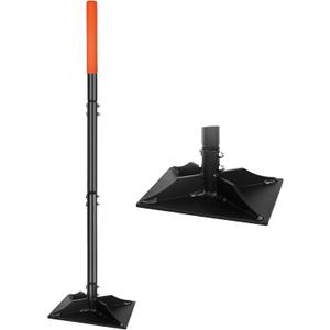 Garden Steel Tamper with 45 Inch Handle, Hand Ground Tamper Tool, Durable Plate Soil Compactor, Garden Heavy Duty Ideal Tool for Leveling Soil, Gravel, Asphalt, Driveway