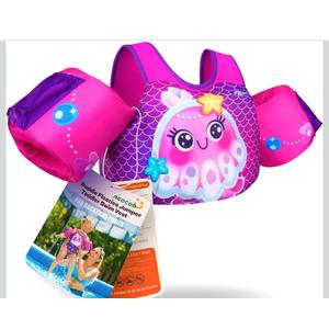 Toddler Swim Vest for 1-3-5-6-9 Years Old, Pool Floats with Swimming Arm Floaties Swim Jacket & Water Wings for Kids Swimmies, Boys, Girls, Niños