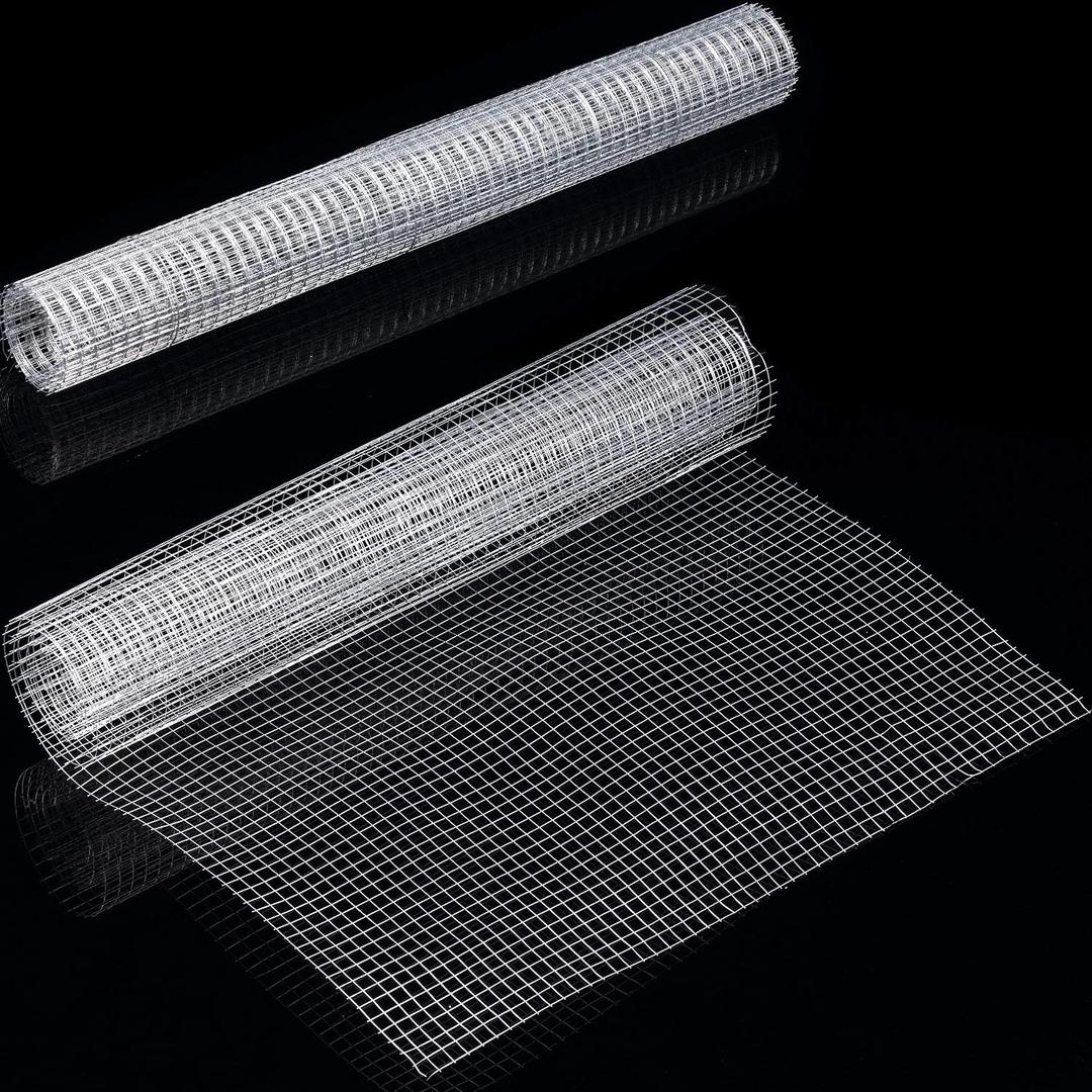 SATINIOR 2 Sheets 13.7 x 40 Inches Chicken Wire Fence Wire Mesh Roll Hardware Cloth Small Galvanized Welded Metal Cage Fence for Crafting Coop Rabbit Snake Poultry Enclosure