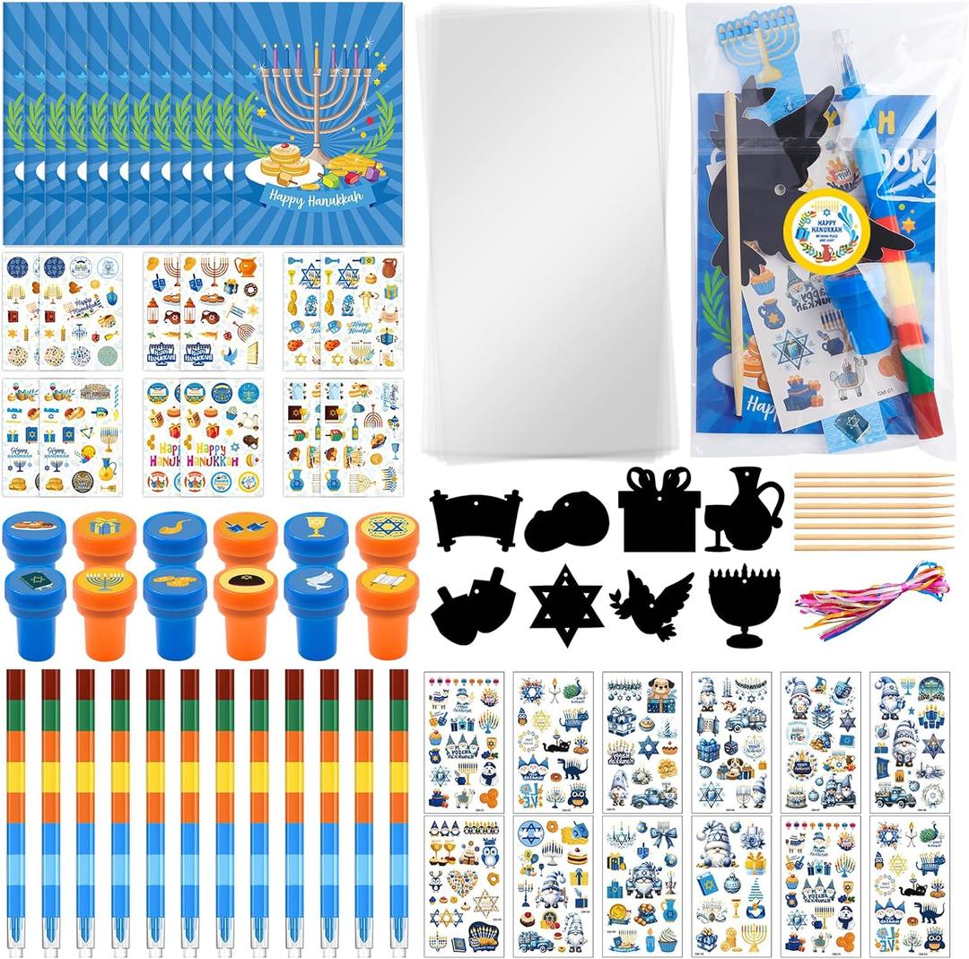 Pecopcock Winter Wonderland Party Favors Set with Snowflake Wands, Stamps, Pencils, Teen Party Supplies and Decorations (Hanukkah party-96)