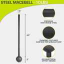 ProsourceFit Steel Macebell, Heavy Duty Steel Mace, Workout Mace with Non-Slip Grip for Gada, Strength and Core Training, 10lb
