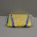 UTTPLL Colorful Mesh Beach Bag Adjustable Kids Quick Dry Net Tote for Seashell Collecting Sand Toy Swimming Accessories (One Size, Yellow&Dark Blue)