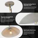 16" Pendant Lights Kitchen Island, Modern Large Pendant Light,Cement Gray Dome Pendant Lights for Kitchen Living Room Dining Room Bedroom Café