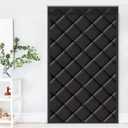 Magnetic Thermal Insulated Blackout Door Curtain Storm Wind Fleece Insulation Curtian Magnetic Screen Door with Thermal and Insulated Waterproof Noise Reduce 58"x82" Inch Black