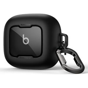 SURITCH for Beats Power beats Pro 2 Case Cover, Magnetic Locking Cases for Beats Power beats Pro 2 2025, Shockproof Bumper Protective Covers with Carabiner & Keyring & Cleaner Kit, Black